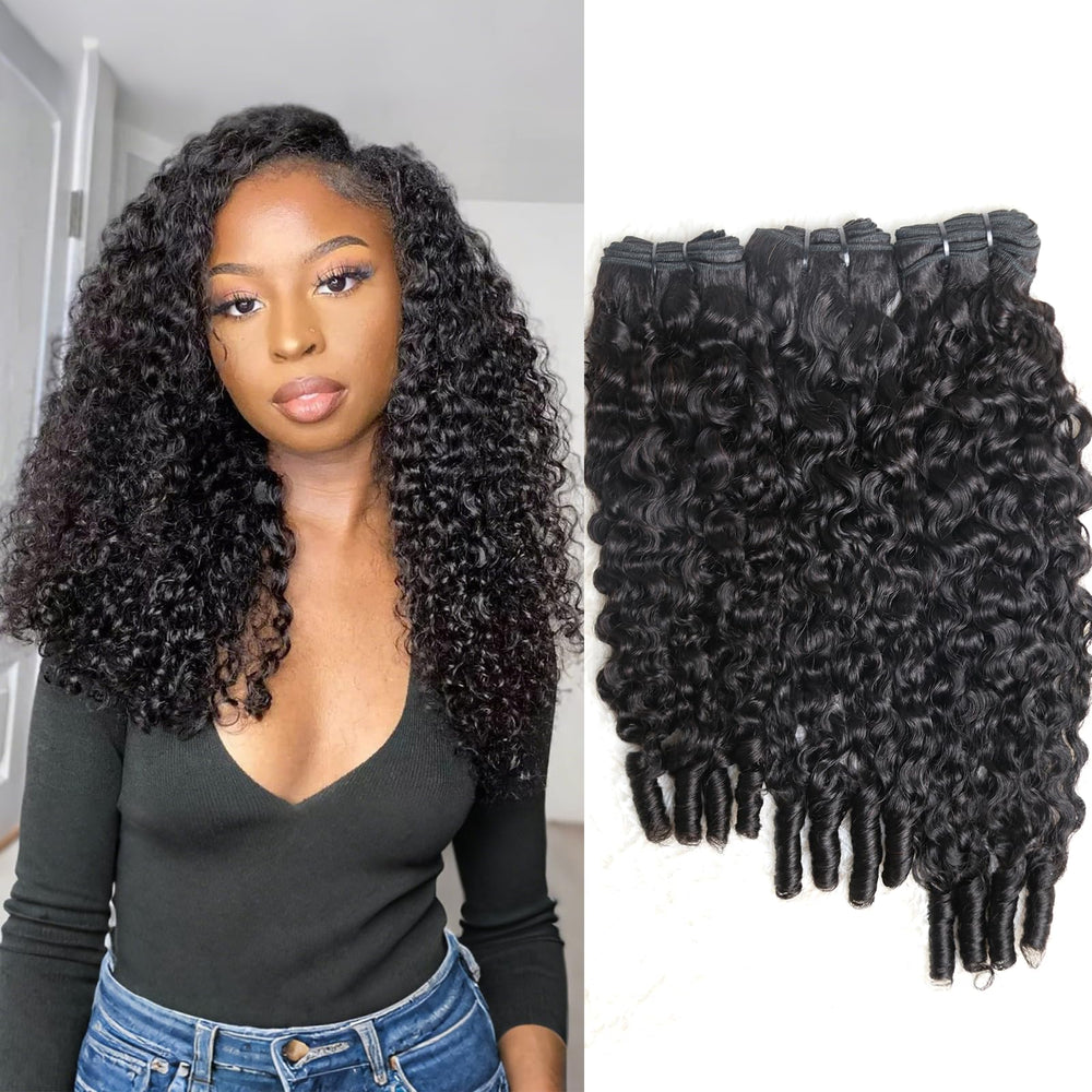 Sinuowei curly bundles 16in water-wave texture for natural-looking volume and quick installs