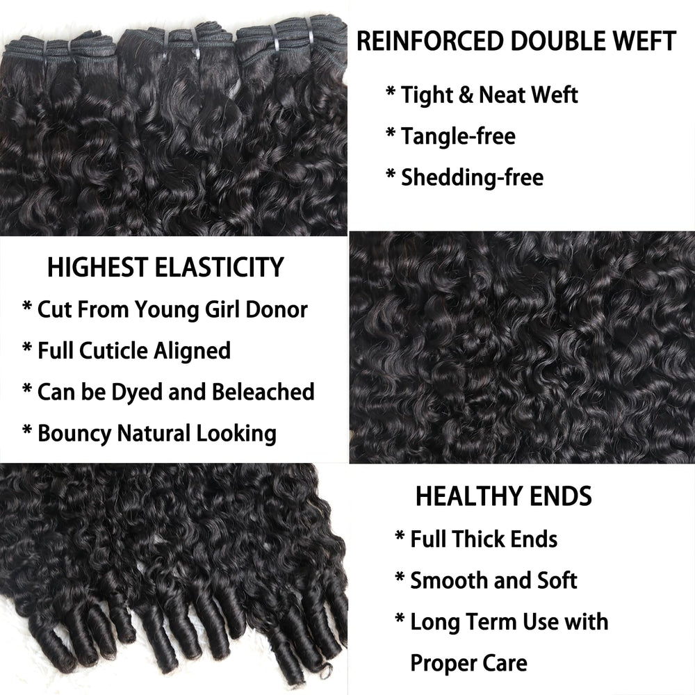Sinuowei curly bundles 18in water-wave length enhances length and fullness