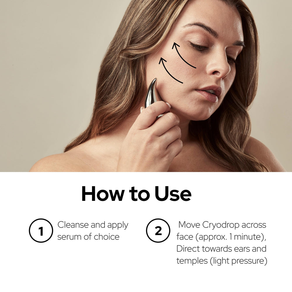 SiO Beauty Cryodrop sits on a vanity desk, showcasing its sleek design.