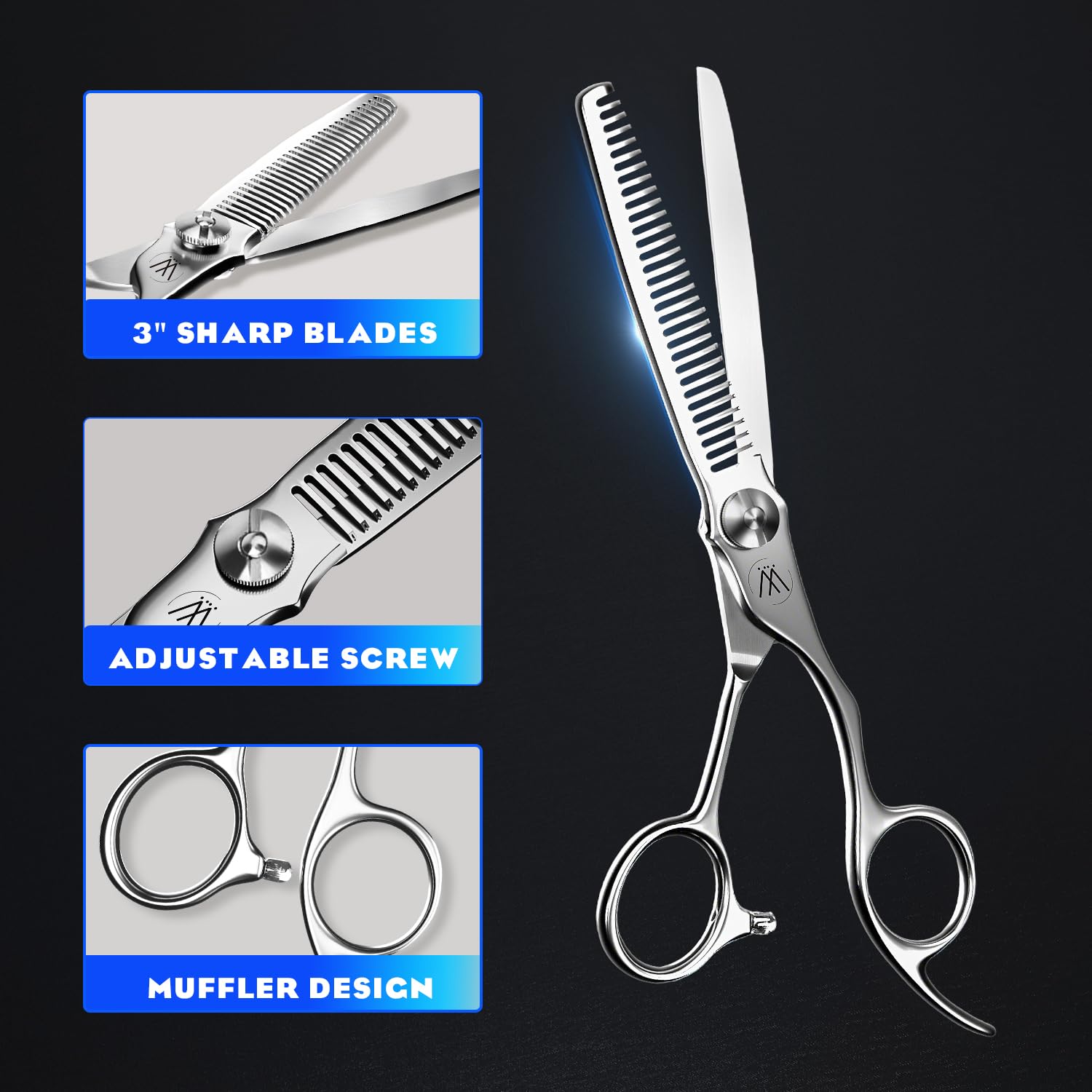 Sirabe 440C stainless steel blades close-up for sharp cuts