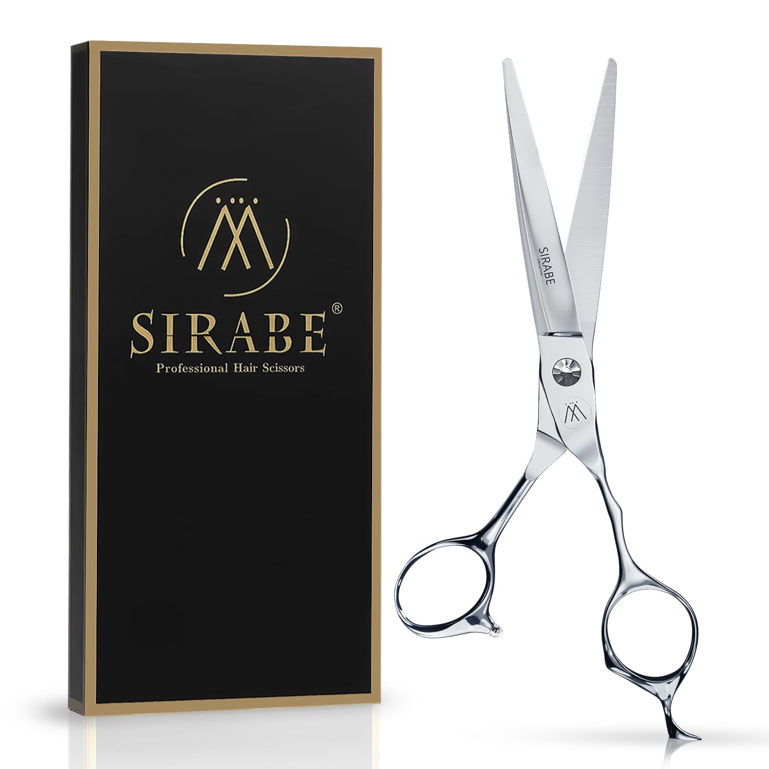 Sirabe high-end barber scissors with ultra sharp blades for precise cuts.