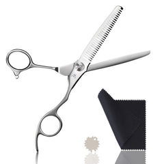 Sirabe thinning shears sword-shaped design close-up for precise texture