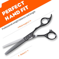 Sirabe texturizing shears blade close-up shows sharp blades for precise cuts