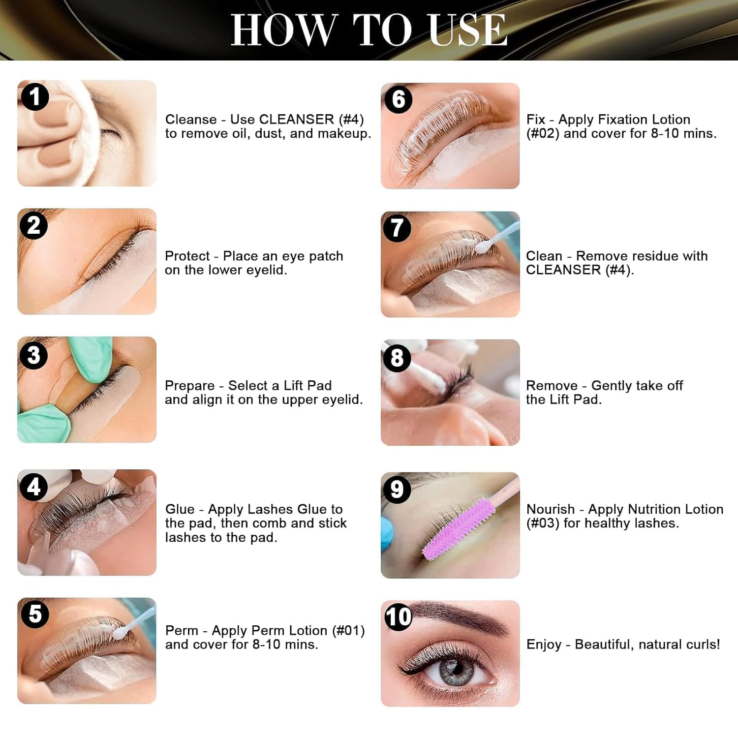 Siripine eyelash lift kit lash glue ensures precise adhesion for clean lifts.