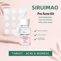 Close-up shows pink layer drying on skin after night-time use for blemish-prone skin.
