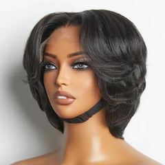 SisBroSis 4x4 pixie cut lace closure front view offers a natural hairline for seamless styling