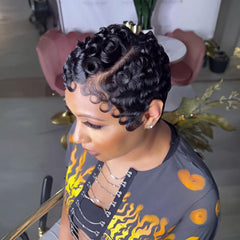 SisBroSis short layered pixie cut, lightweight daily wear