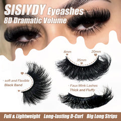 SISIYDY fluffy 3D lashes add dimension and glam.