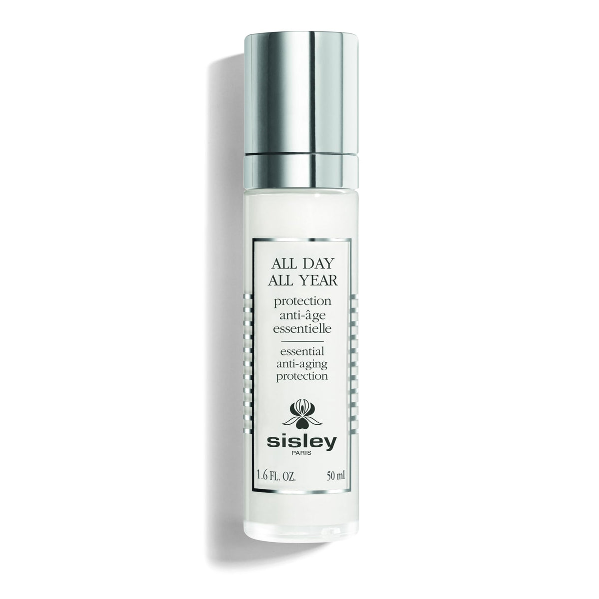 Sisley Paris All Day All Year bottle with pump for easy morning use.
