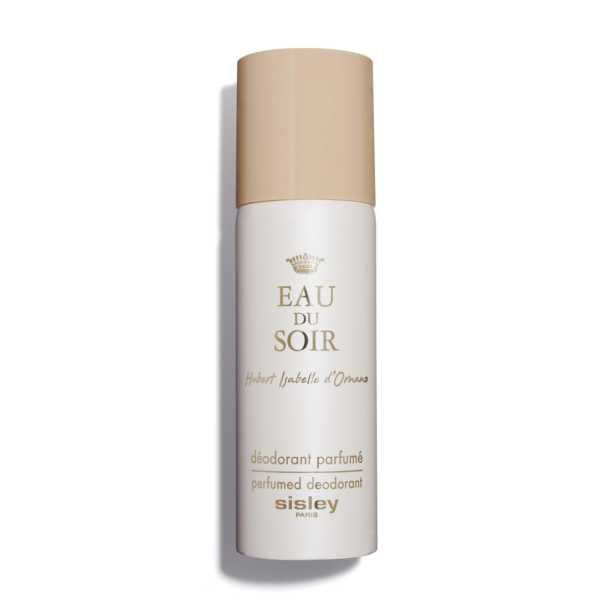 Sisley Paris Eau du Soir scented deodorant bottle delivers long-lasting freshness.