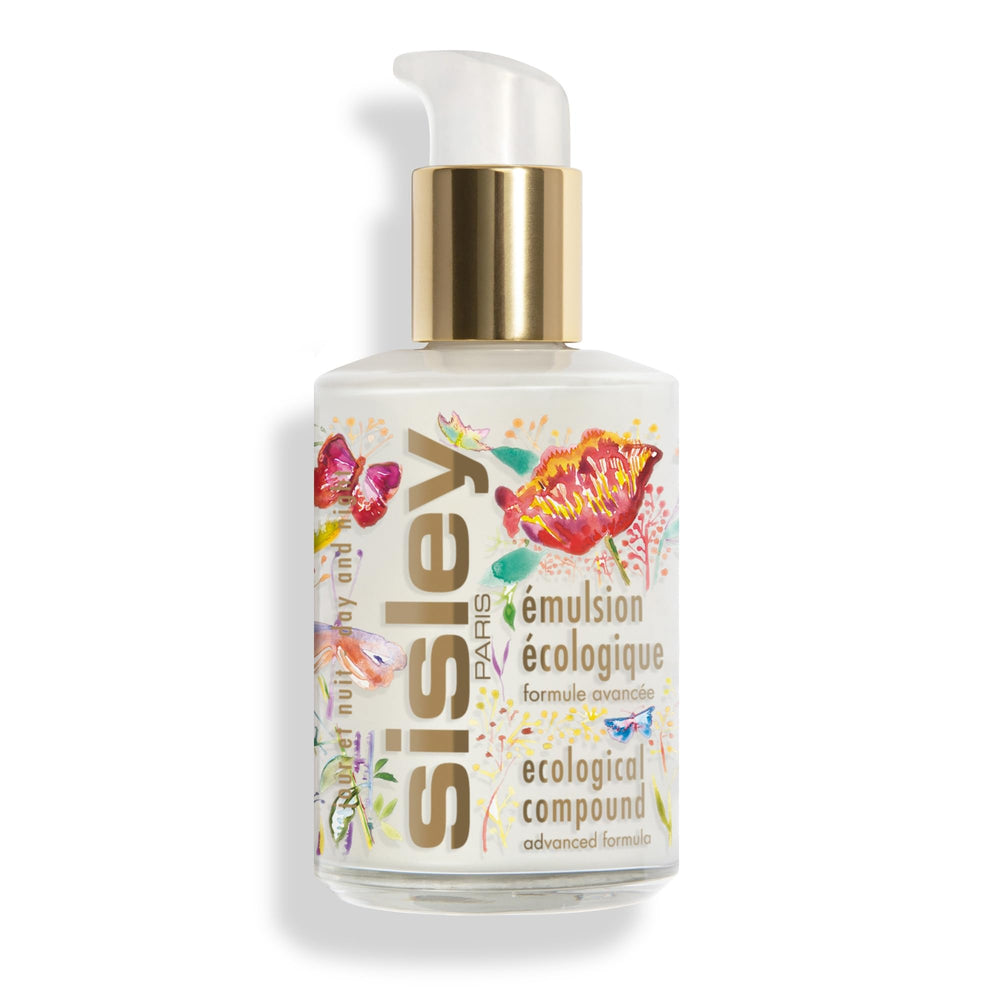 Sisley Paris Ecological Compound bottle highlights a lightweight formula for balanced, revitalized skin.