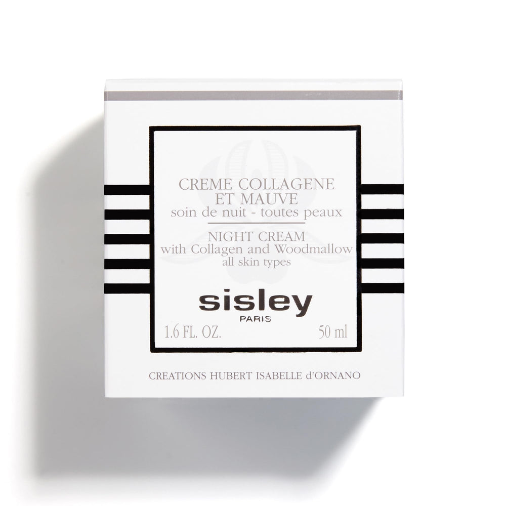 Nighttime routine scene with Sisley Paris night cream at bedside.