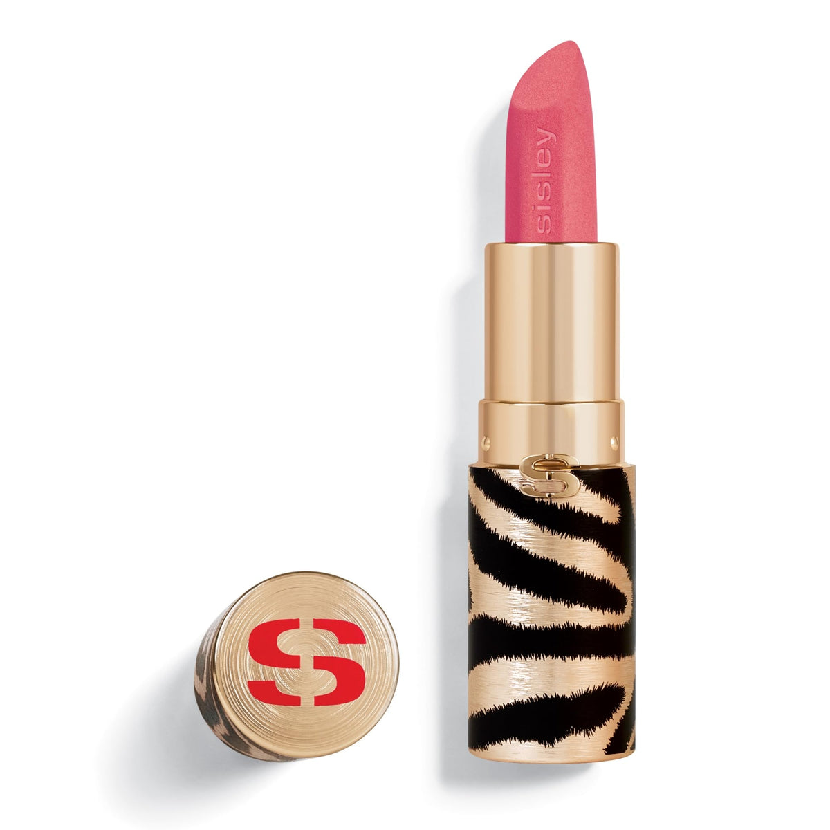 Sisley Paris Phyto-Rouge Velvet Rose Sweet bullet close-up, bold matte color for instant lip drama