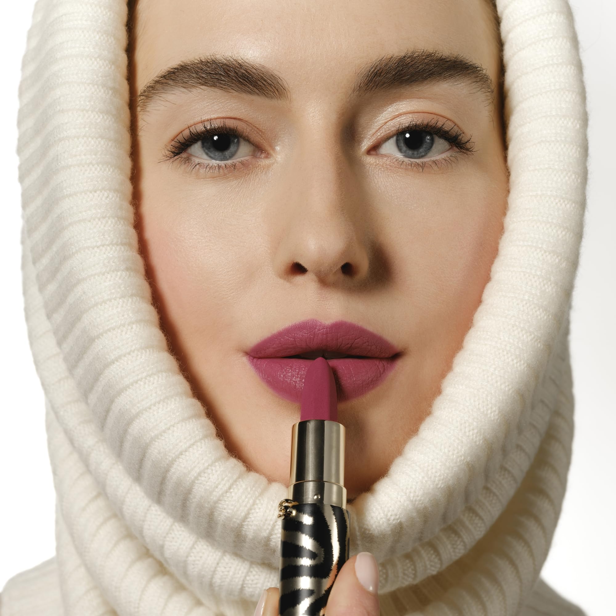 Sisley Paris Phyto-Rouge Velvet Rose Sweet matte texture swatch showing rich pigmentation