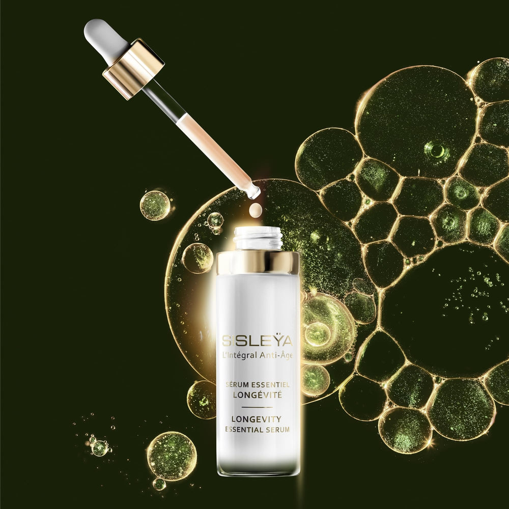 Luxurious packaging of Sisley Paris Sisleya Longevity Serum on display.