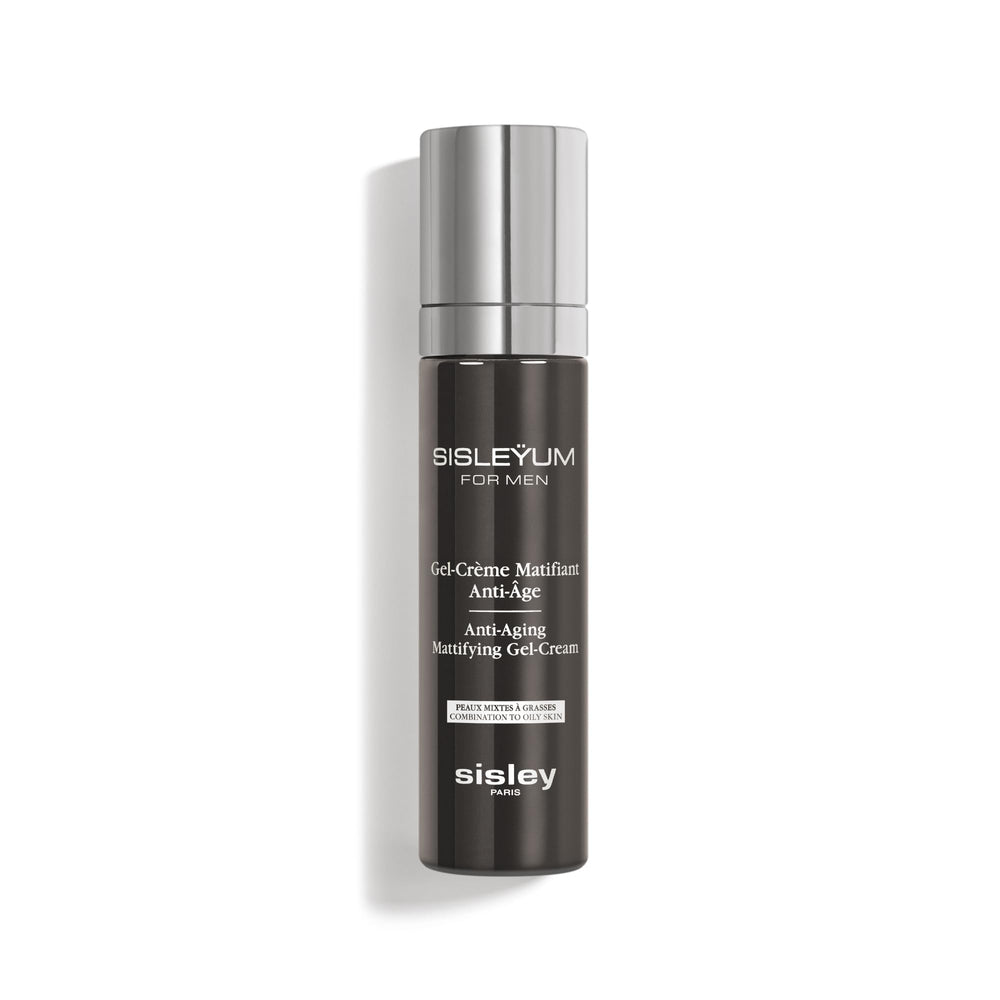 Sisley Paris Sisleyum bottle close-up showing premium anti-aging care for men