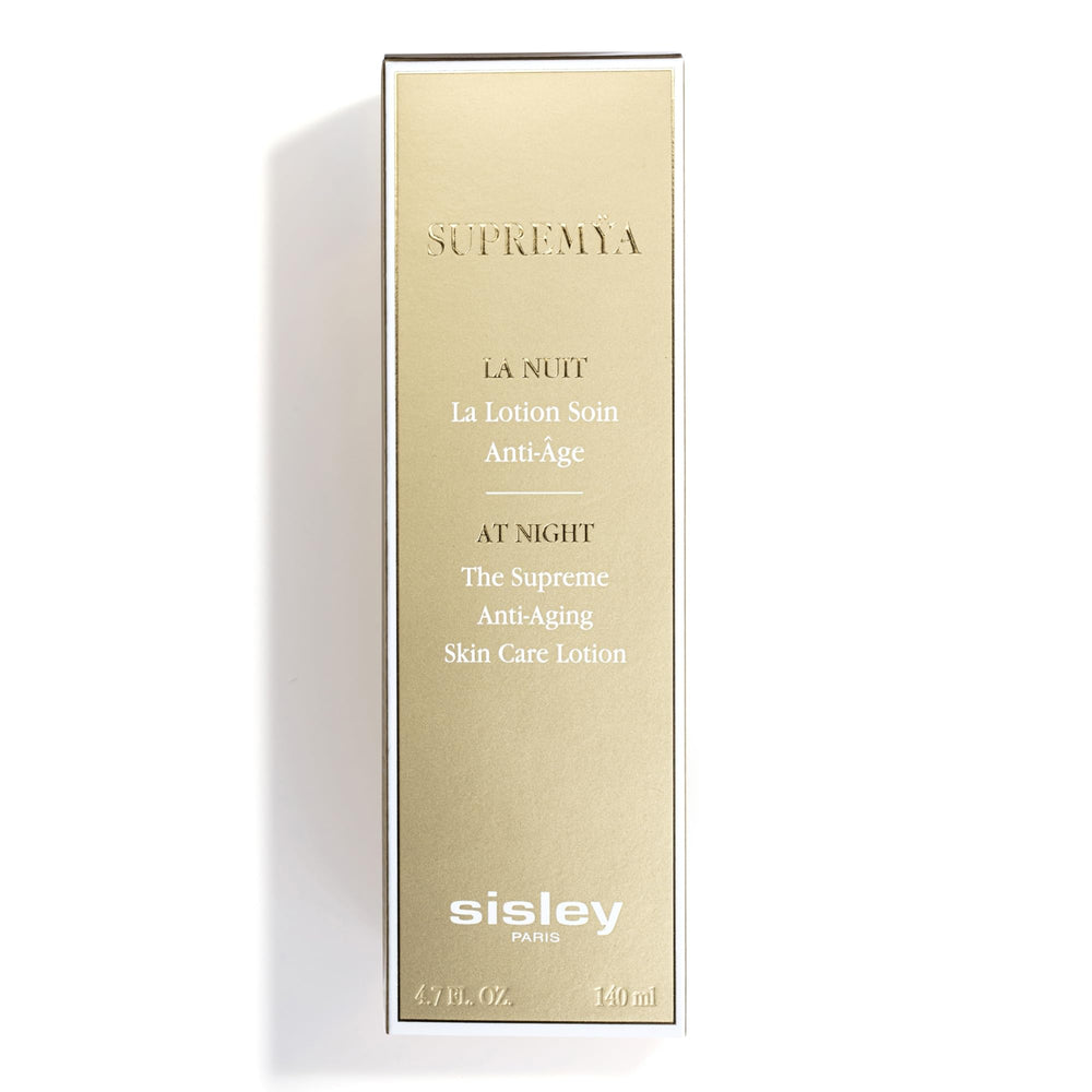 Night routine setup featuring Sisley Supremya La Lotion on vanity