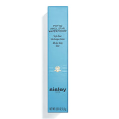 Close-up of Sisley Phyto-Khol Star resisting humidity on eyelids during wear.