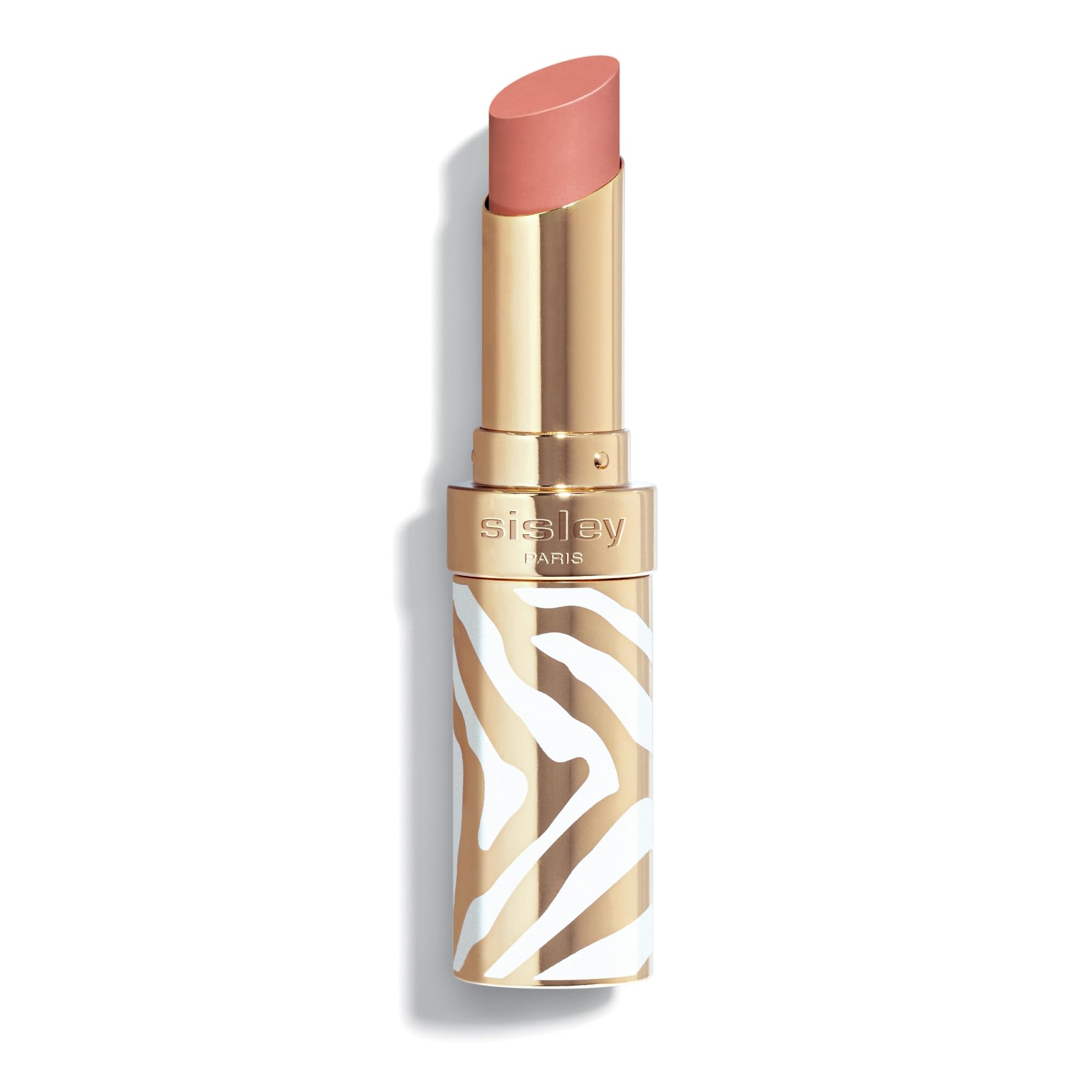 Sisley Phyto-Rouge Shine Beverly Hills packaging with white-gold zebra stripes, premium lipcare presentation.
