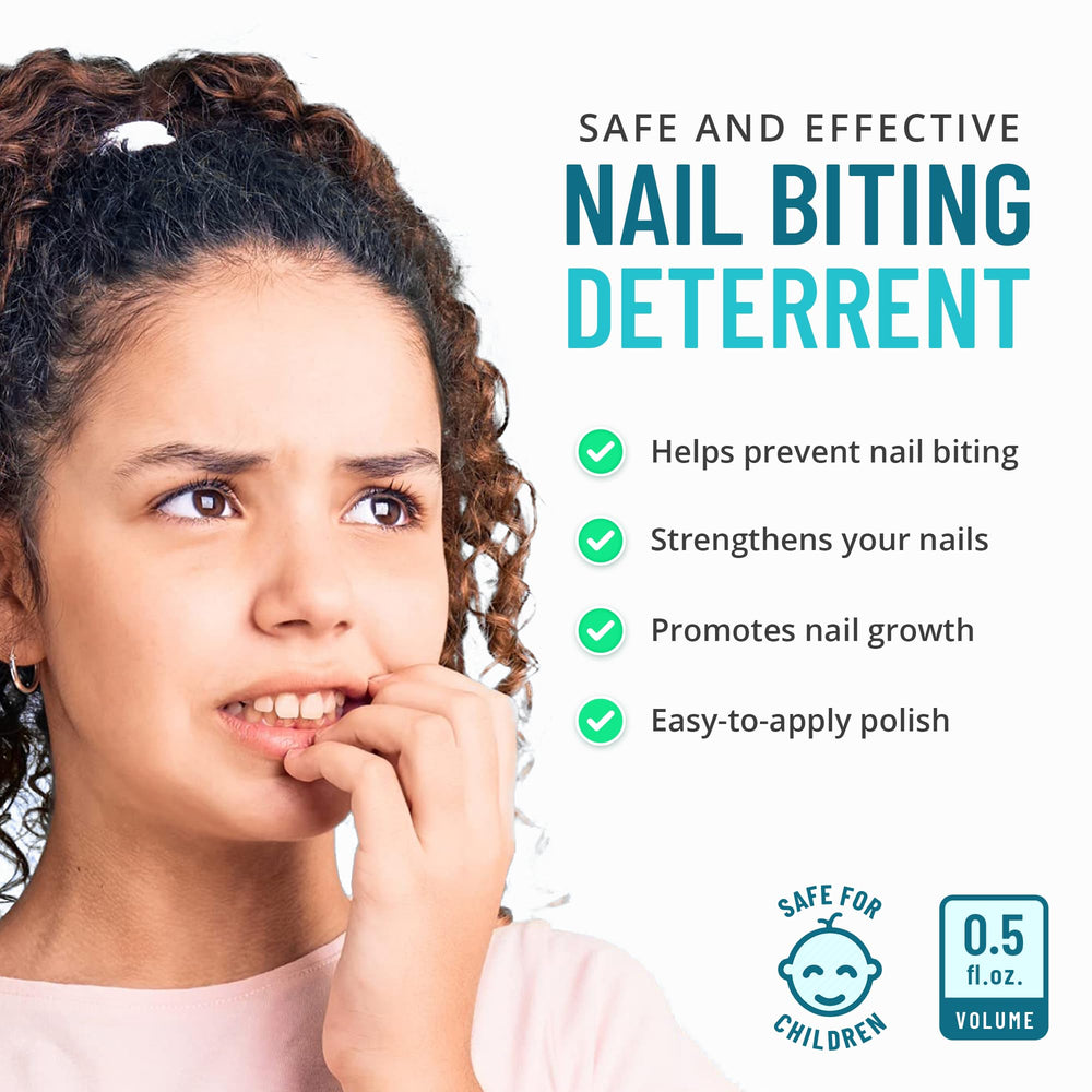 SISQUOC HEALTHCARE Stop Nail Biting clear coat shows subtle coverage for daily wear.
