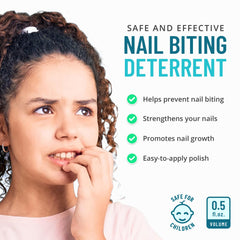 SISQUOC HEALTHCARE Stop Nail Biting clear coat shows subtle coverage for daily wear.