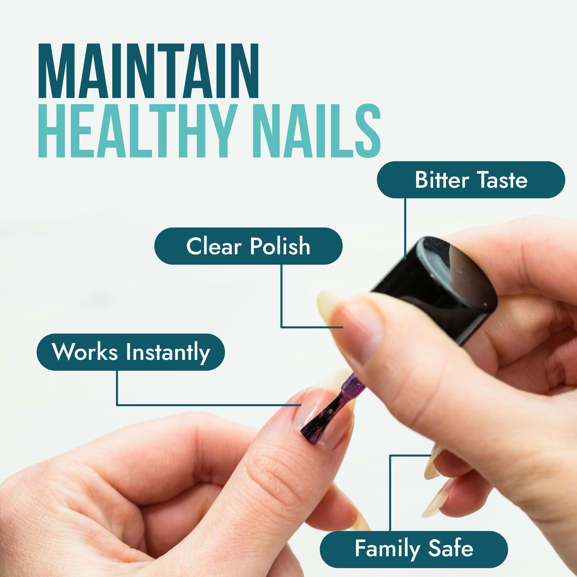SISQUOC HEALTHCARE Stop Nail Biting nails coated with long-lasting clear finish