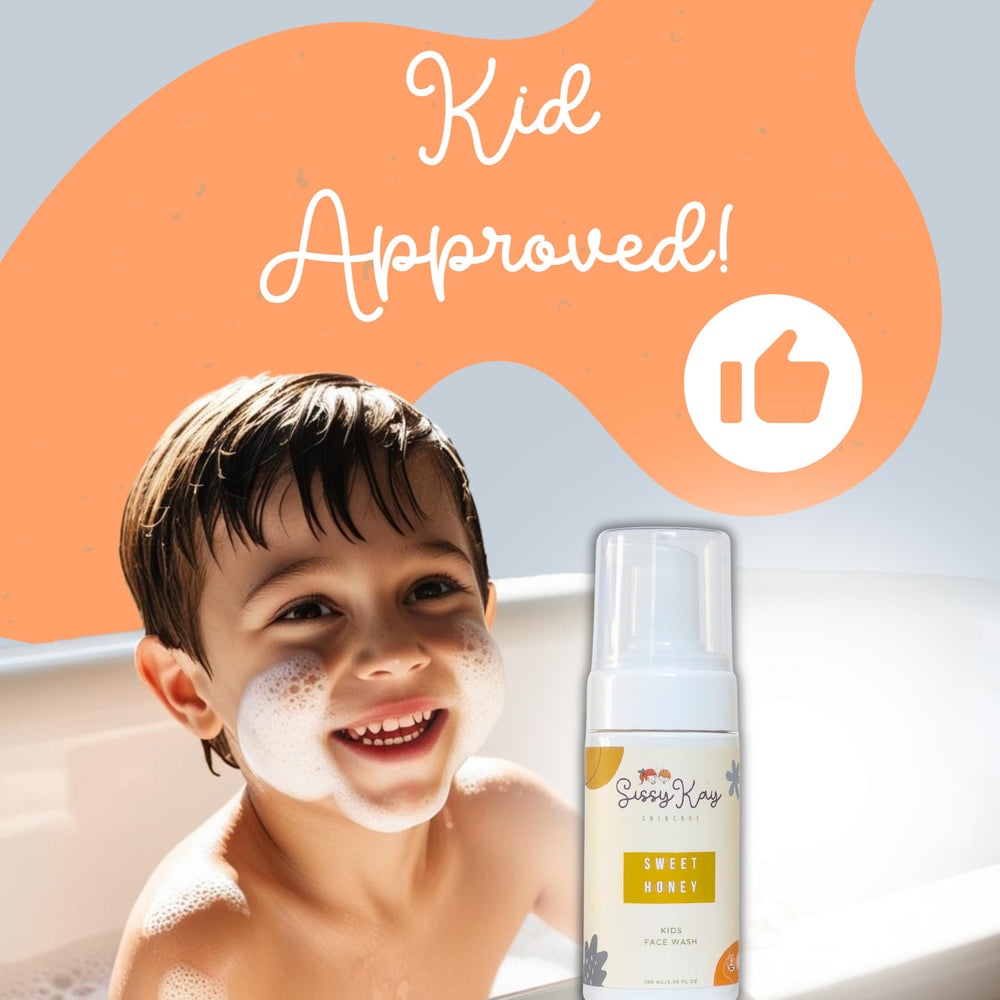 Sissy Kay organic clean ingredients label for kids' face wash.