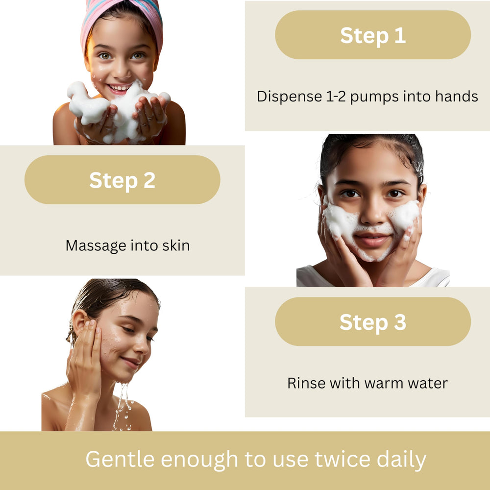 Sissy Kay cleanser with vitamins C & E and gentle ingredients for kids.
