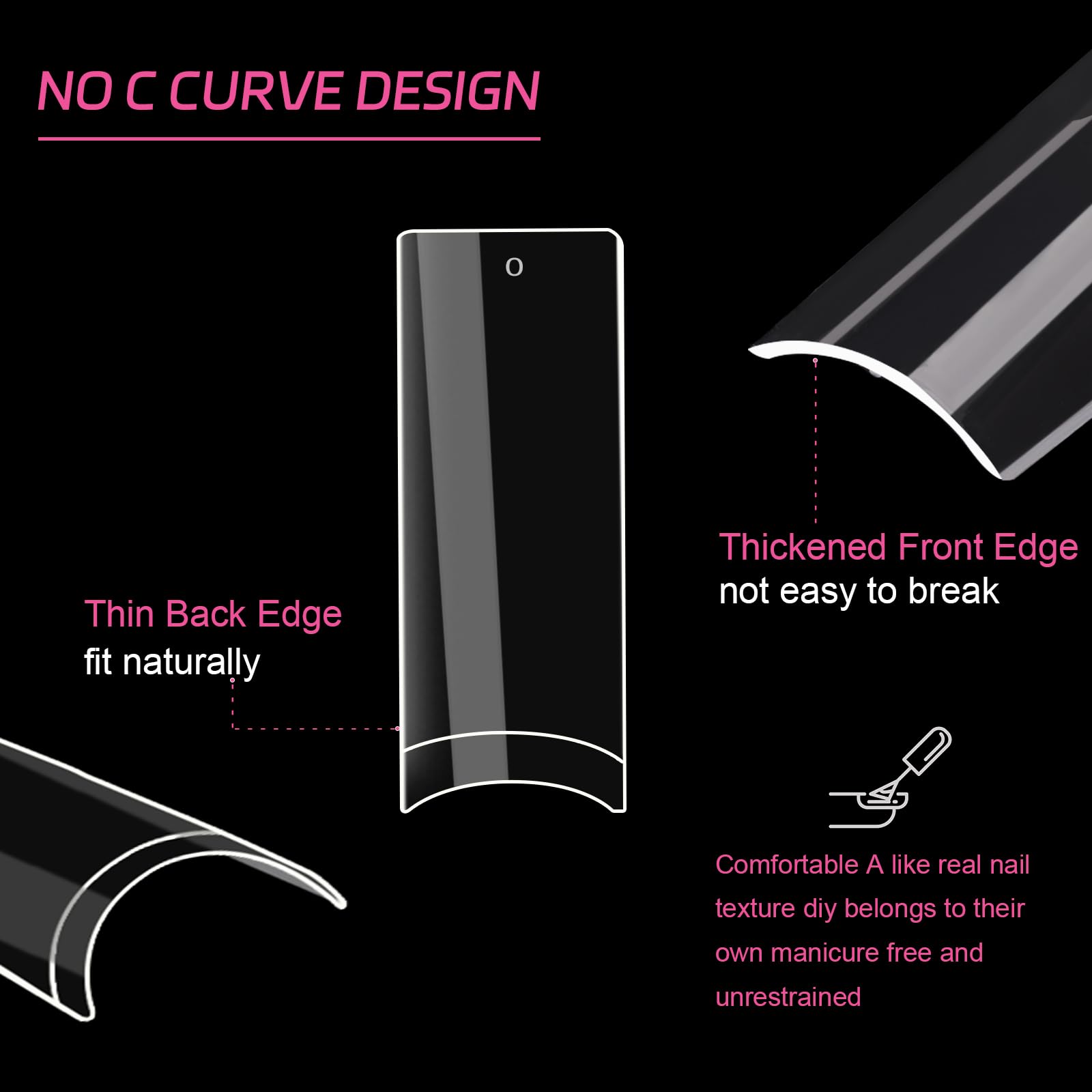 SITELENABY XL nail tips close-up highlighting durable ABS material