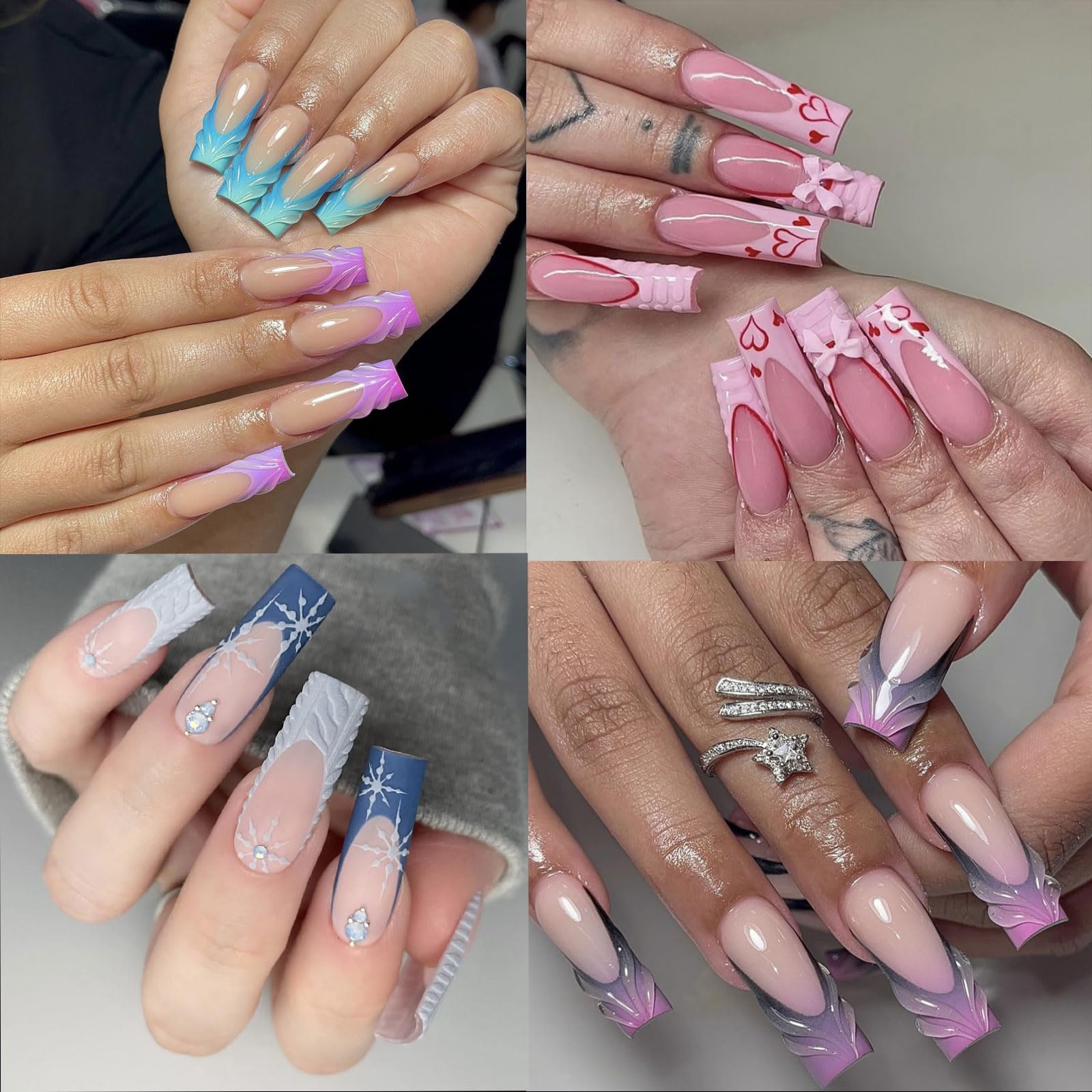 SITELENABY XL nail tips DIY application with secure adhesive surface