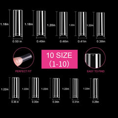 SITELENABY XL nail tips half-cover close-up with flattened profile