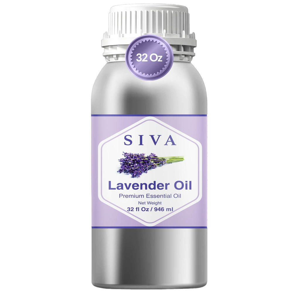 Siva Lavender 32oz bottle pour showcasing pure lavender aroma for calming spaces.