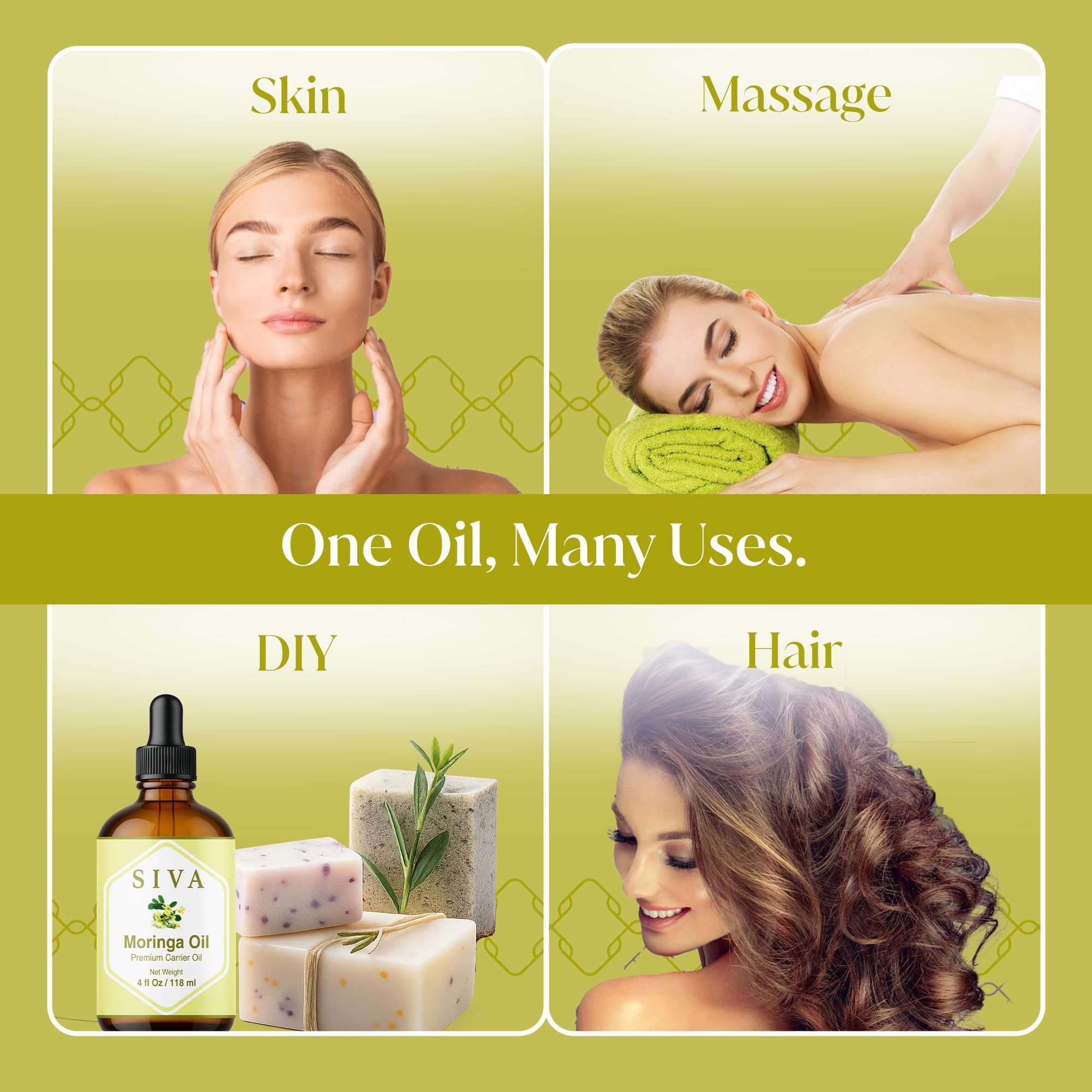 SIVA Moringa oil blended with essential oils for customized uses.