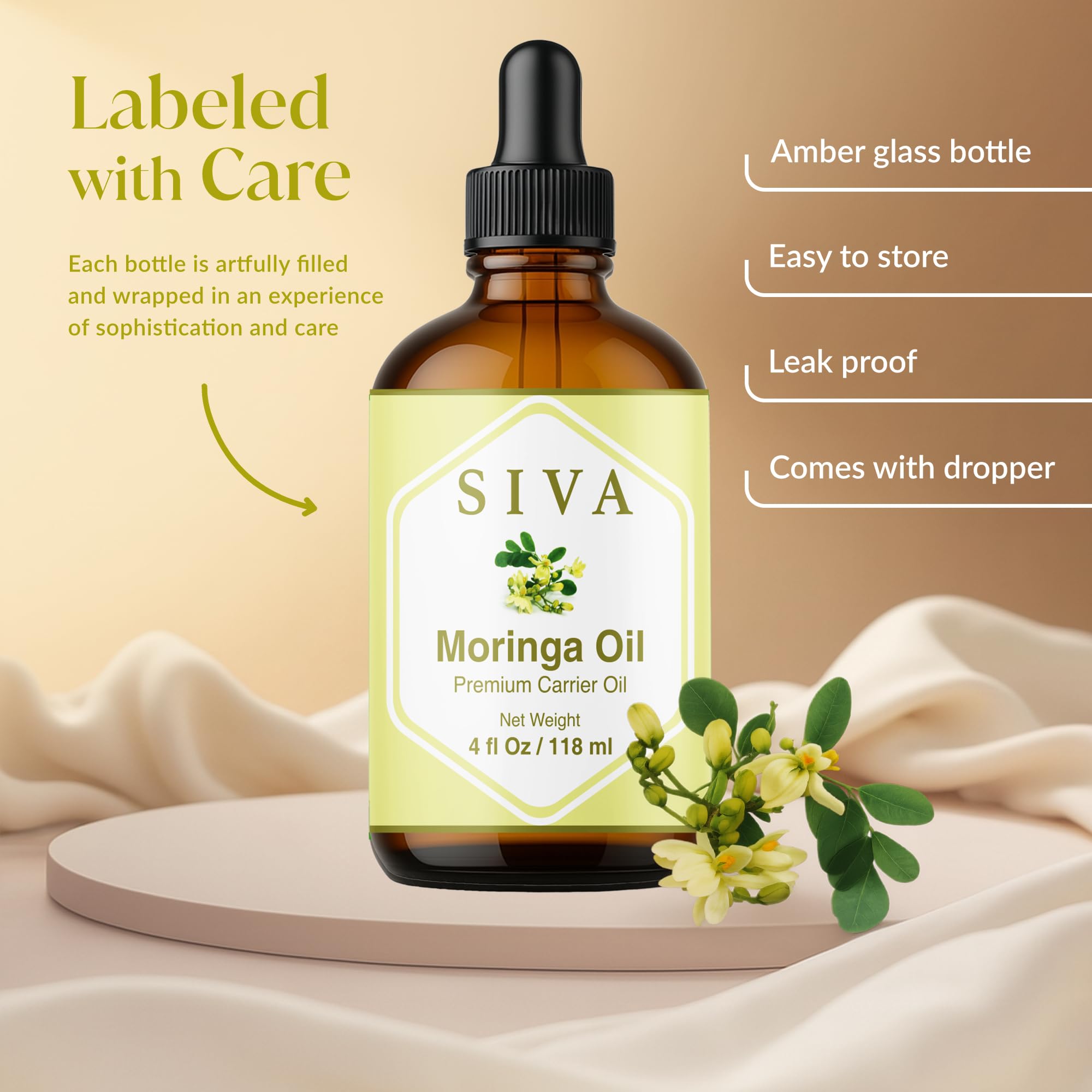 SIVA Moringa oil massage on scalp for soothing hair care.