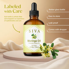 SIVA Moringa oil massage on scalp for soothing hair care.