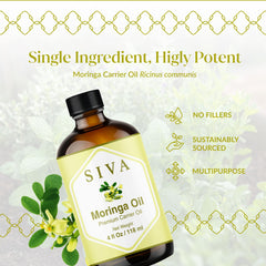 SIVA Moringa oil skin-care application on clean skin for hydration.