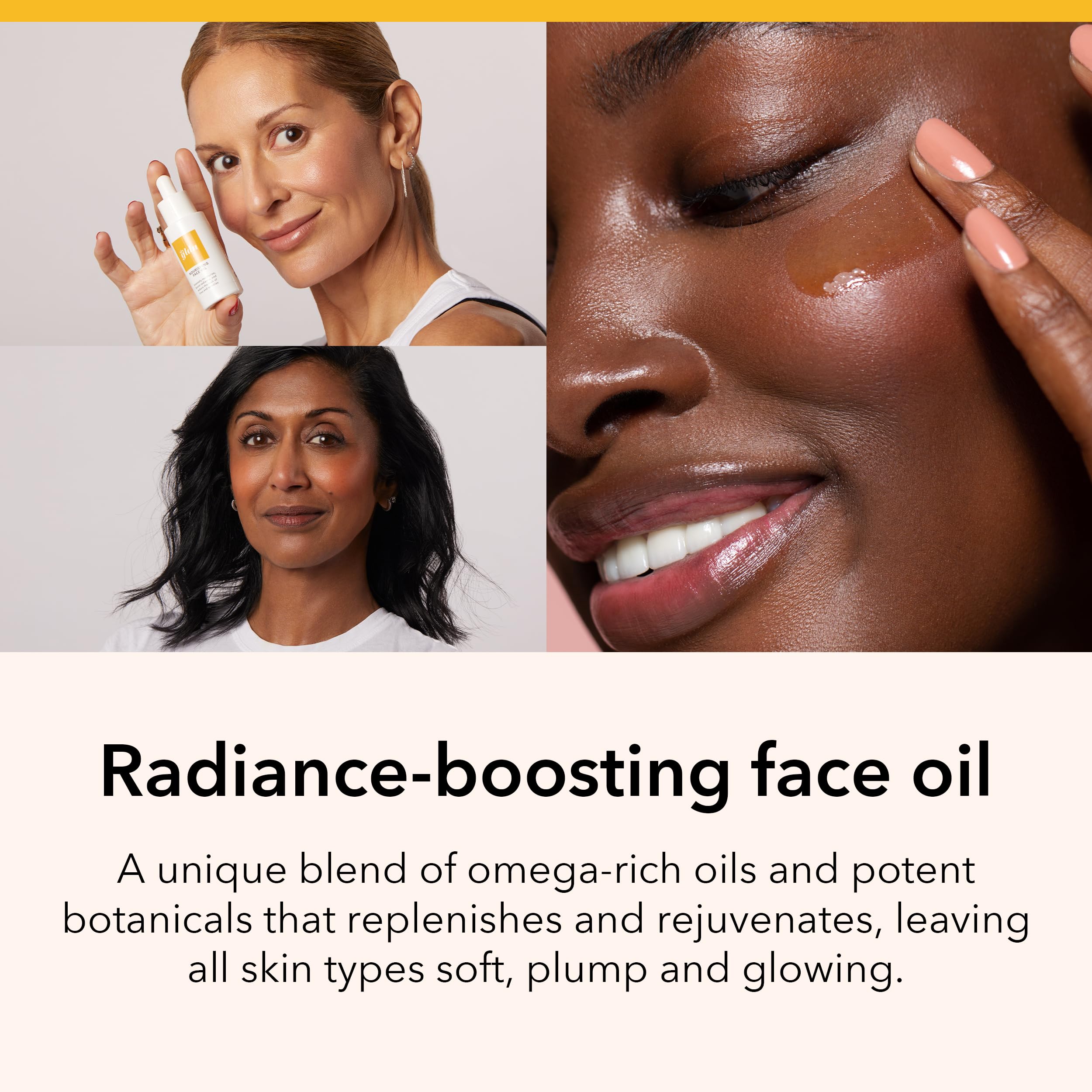 Six Gldn Nourishing Face Oil packaging emphasizing vegan cruelty-free commitment