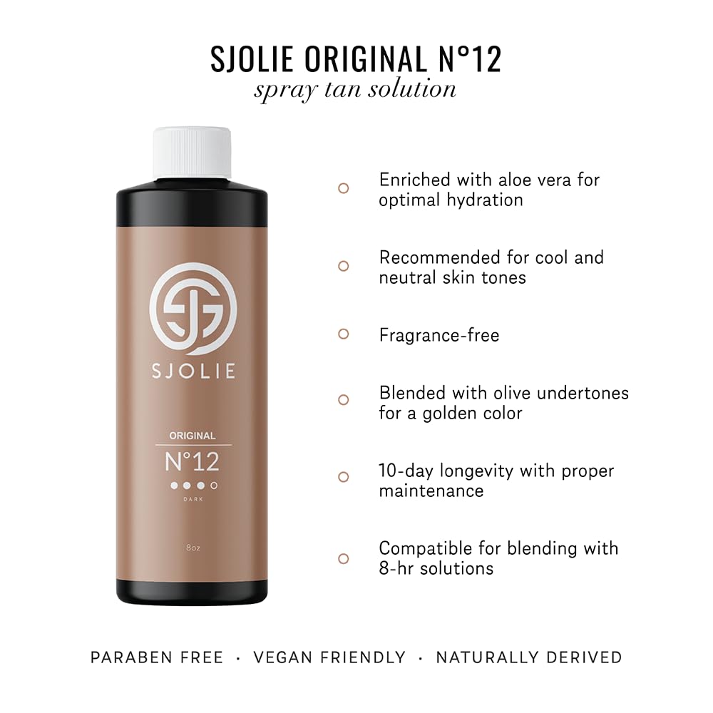 SJOLIE deep bronze skin tone achieved with No.12 formula.