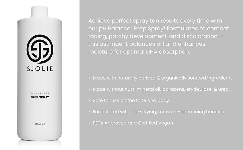 SJOLIE Sunless pH Balancing Spray mist on skin to balance oils.