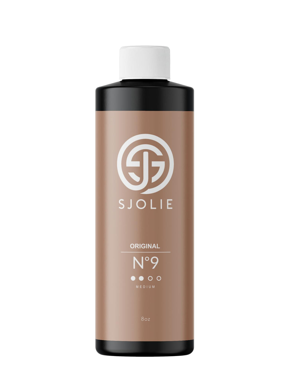 SJOLIE Sunless No.9 bottle demonstrates hydrating formula for a natural tan