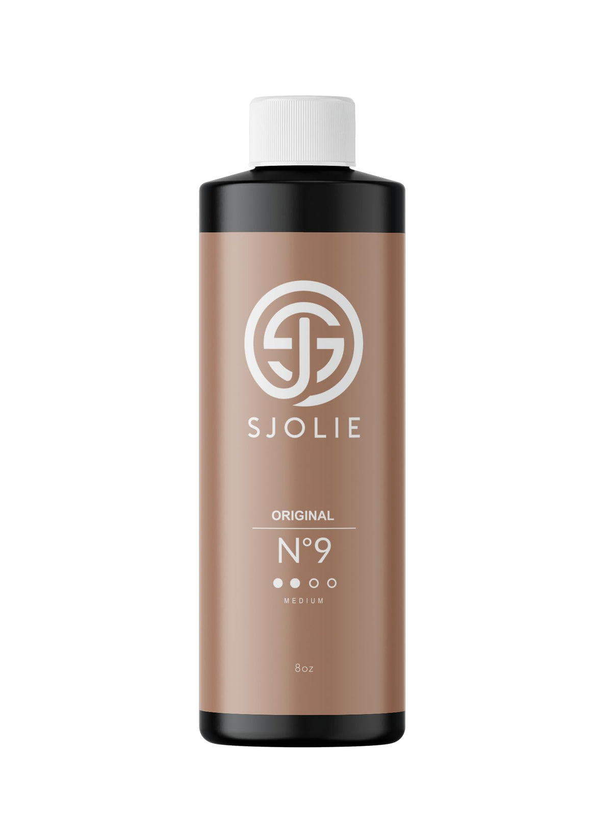 SJOLIE Sunless No.9 bottle demonstrates hydrating formula for a natural tan