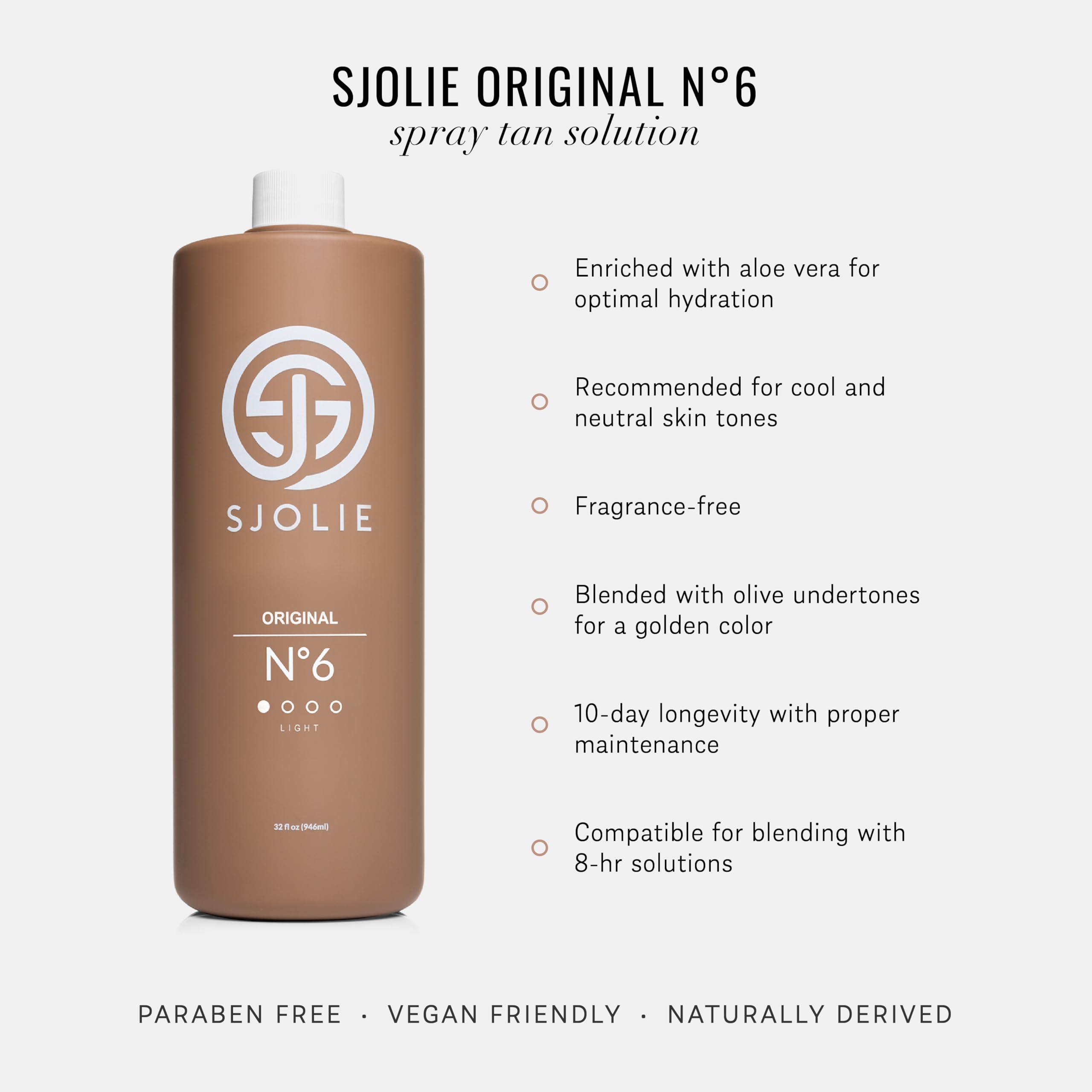 SJOLIE Spray Tan No. 6 application shows even spray coverage with minimal overspray