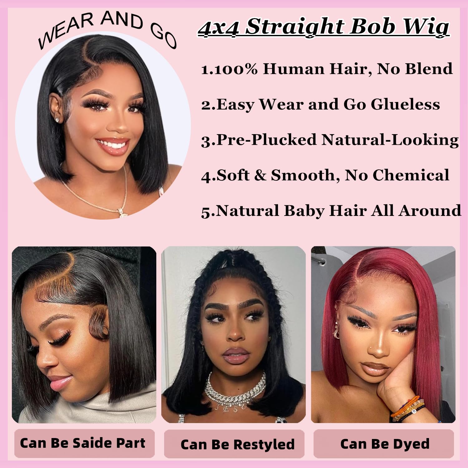 SJXAL pre-plucked natural hairline enables ready-to-wear look.