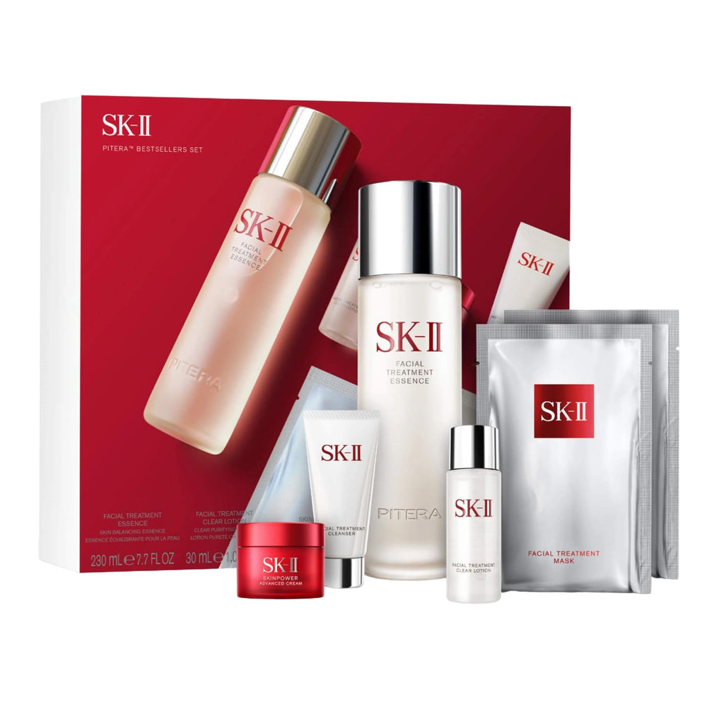 SK-II PITERA facial essence bottle for hydration and radiant skin.