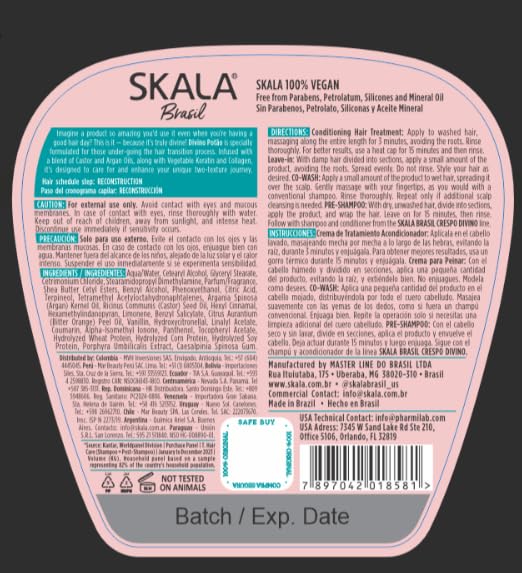 SKALA Brasil Divine Curls hands applying cream for smooth, defined waves
