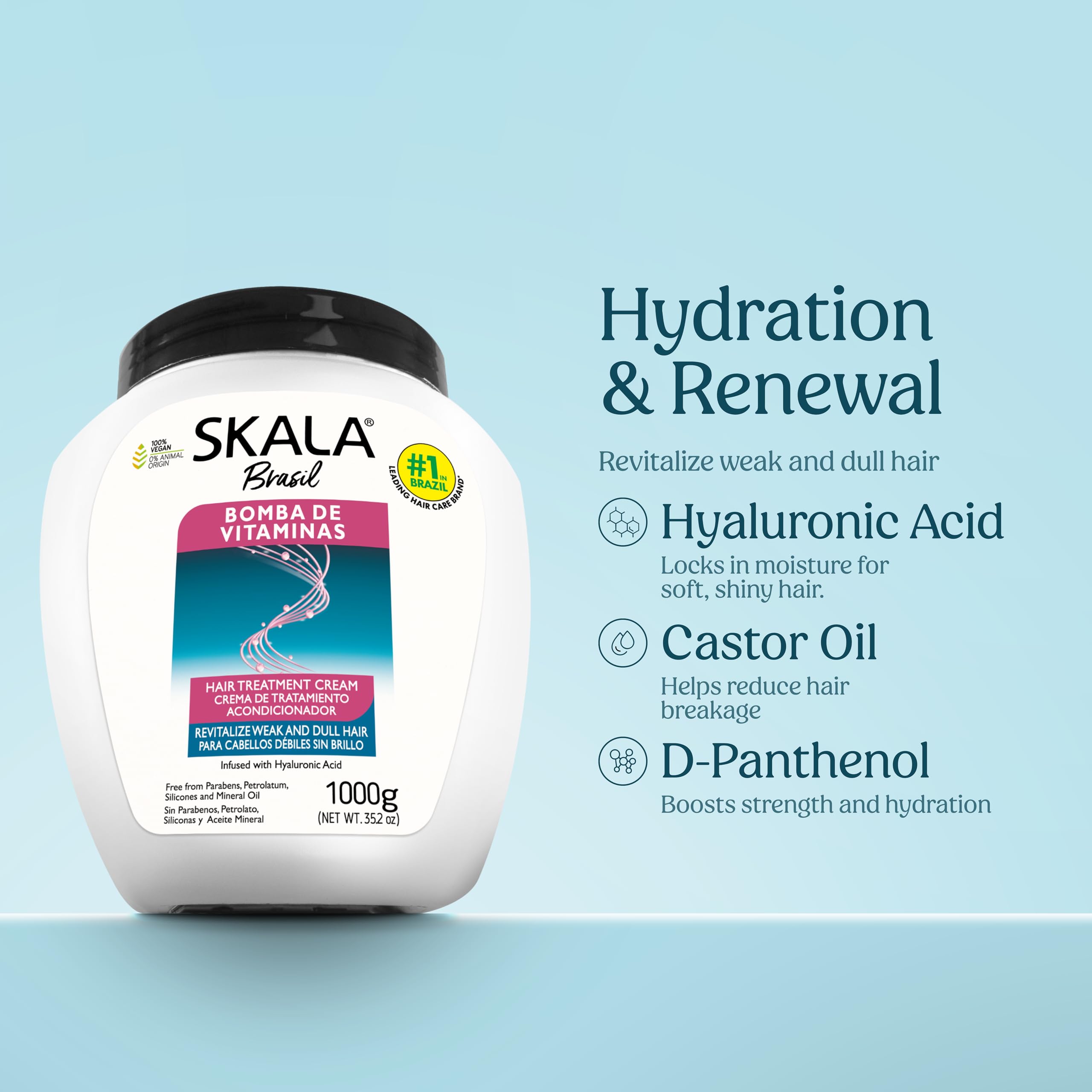 Cream swirl of SKALA Vitamin Boost suggests smooth detangling and shine
