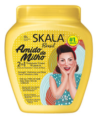 SKALA Expert corn starch 2-in-1 treatment cream jar highlights nourishing formula for healthy hair.
