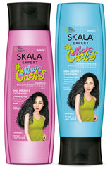 Skala Expert Mais Cachos shampoo bottle boosts curl definition and shine.