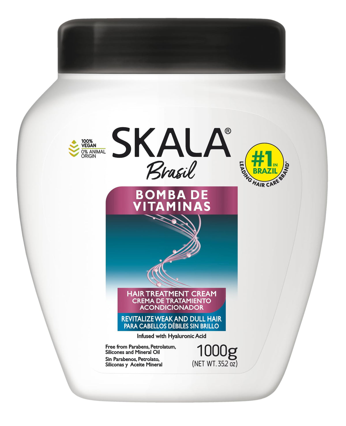 SKALA Expert vitamin bottle pour showing the vitamin treatment for stronger hair