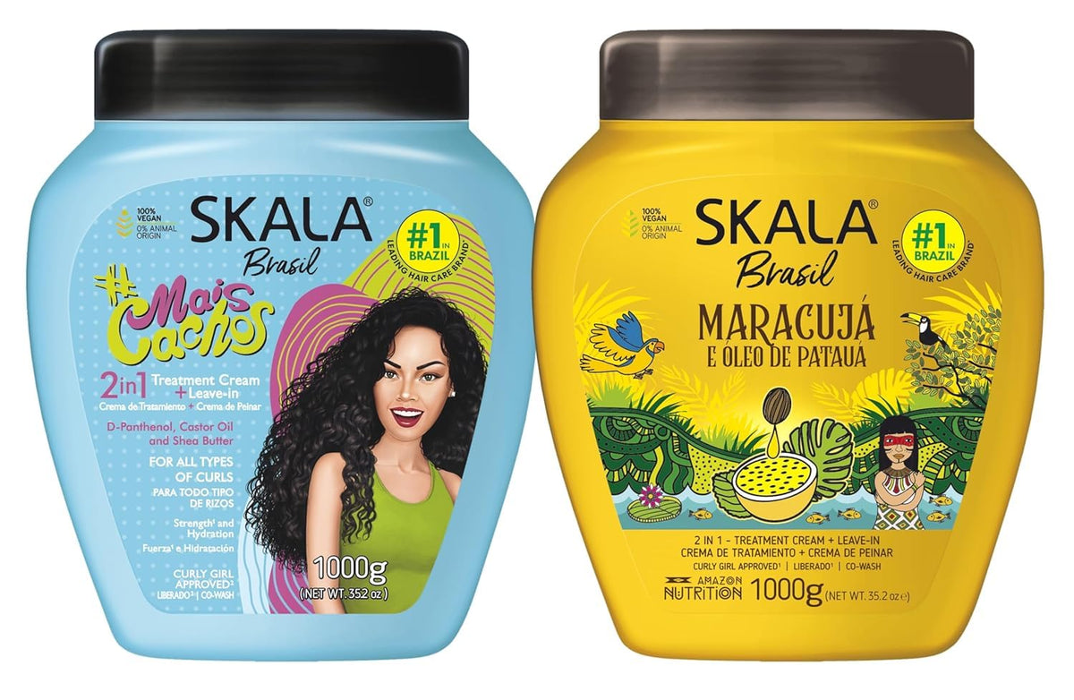 SKALA Hair Type 3ABC bottle being poured to hydrate curls and reduce frizz.